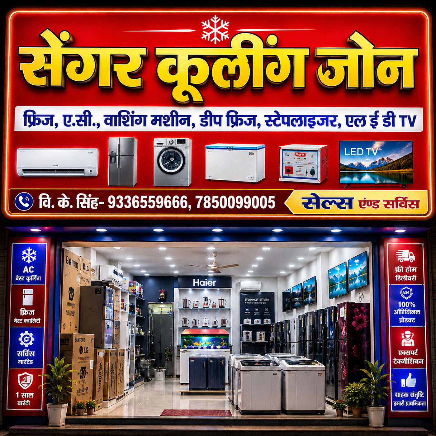 Appliance shop with products on display