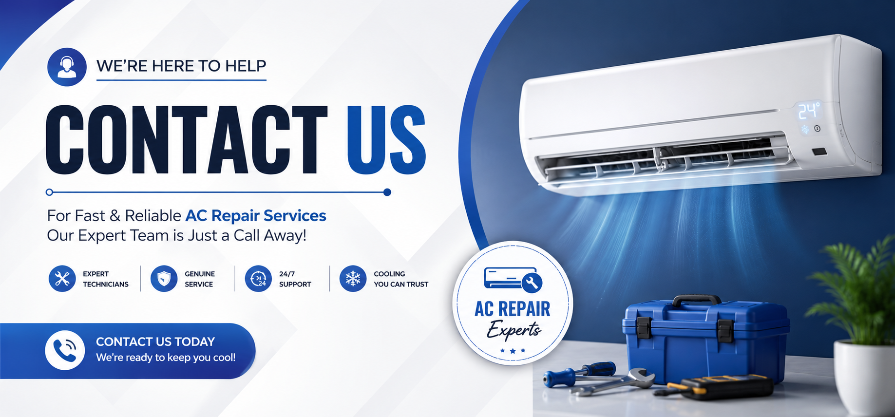 Technicians installing an air conditioner