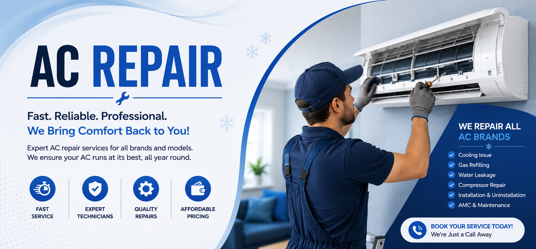 Technicians installing an air conditioner