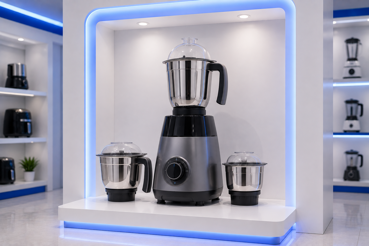 Kitchen appliances on display