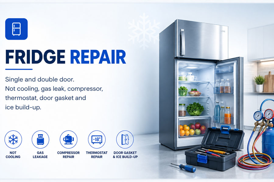 Refrigerator in a kitchen
